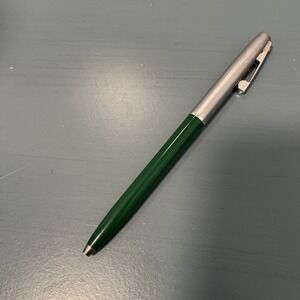 Sheaffer White Dot Green and Chrome Ball Pen--push button